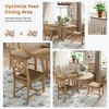 Rustic 5-Piece Extendable Dining Table Set Round Trestle Table and 4 Cross Back Dining Chairs for Kitchen, Dining Room - 4 of 4