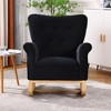 Modern Rocking Chair, Upholstered Accent Chair For Nursery, Playroom, Bedroom Living Room, Small Contemporary Rocker - 2 of 4