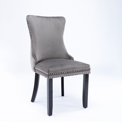 NicBex Set of 2 Dining Chair Kitchen & Dining Room Nailhead Armless Chair with Cushion Seats and Solid Wood Legs