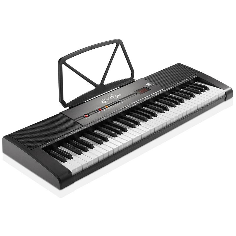 Ashthorpe 61-Key Digital Electronic Keyboard Piano with Light Up Keys, Portable Beginner Kit with Headphones & Microphone, 2 of 8