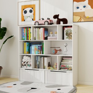 Lycvki Kids Bookcase Toy Storage Organizer with 2 Movable Drawers and 2 Hooks - 1 of 4