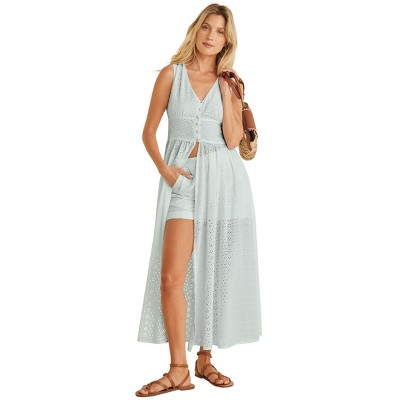 VENUS Womens Eyelet Cuffed Button Shorts
