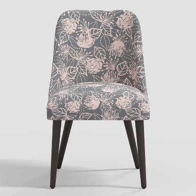 Geller Modern Dining Chair In Botanical Sketch Floral Gray Pink Threshold™ Target