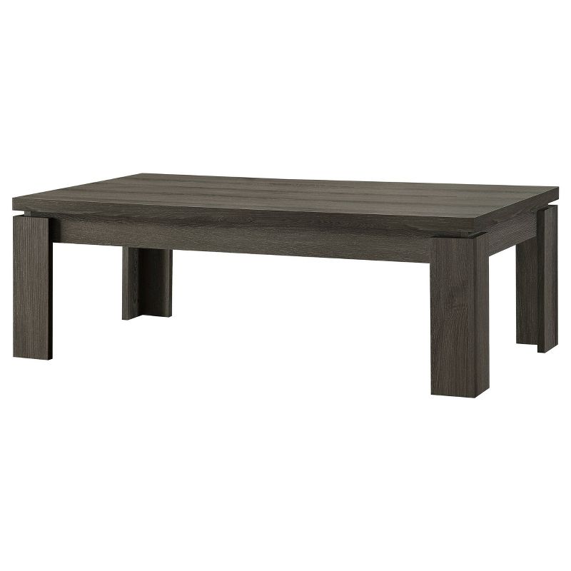 3pc Cain Wood Coffee Table Set Weathered Gray - Coaster, 5 of 6