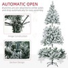 Soscooter 6ft Tall Prelit Artificial Christmas Tree Holiday D¨¦cor with 607 Snow Flocked Branches, 350 Warm White or Colorful LED Lights, Steel Base - 2 of 4