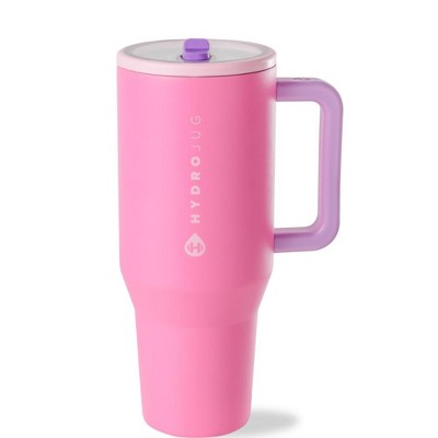 HydroJug Traveler - Water Bottle with Handle & Flip Straw - Leak Resistant Tumbler, Insulated, Stainless Steel & Rubber Base