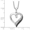 Black Bow Jewelry 1/5 Cttw Black & White Diamond 17mm Heart Necklace in Sterling Silver - 4 of 4