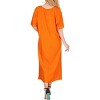 LA LEELA Women's Vacation Wear Casual Short Sundress Summer Vacation Loose Holiday House Wear Beach Dresses 12-16 Orange, Solid - 4 of 4