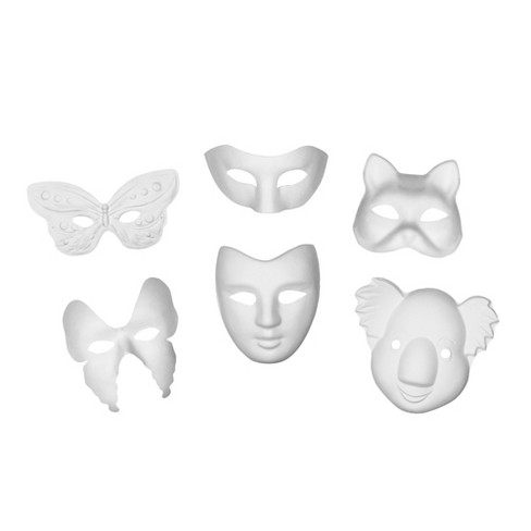 Creativity Street Papier Mache Mask - Decoration - 8Height x 6Width x  3Length - 1 Each - Natural - Plastic
