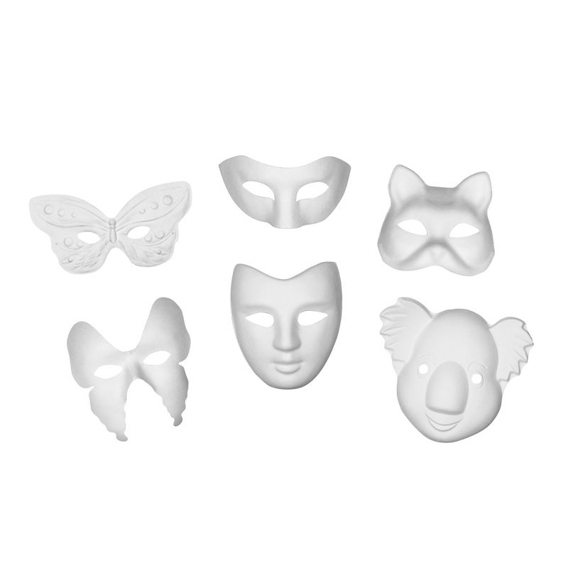 Creativity Street Classroom Paperboard Masks, White, Pack of 24, 1 of 5