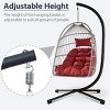Outdoor Patio Egg Hanging Chair with Stand,Oversized Wicker Swing Chair with Cushions,Indoor Hammock Chair for Backyard Porch-Coolbibila - 4 of 4