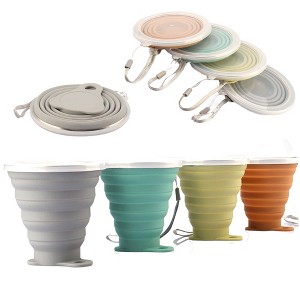 Itopfox Collapsible Silicone Travel Cup with Lid - Expandable Drinking Cup for Camping, Hiking, and Outdoor Activities - Portable and Reusable - 1 of 4