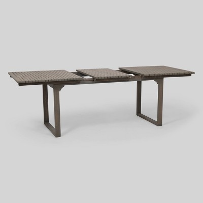Belasera 9-Piece Gray Acacia Wood Expandable Outdoor Dining Set