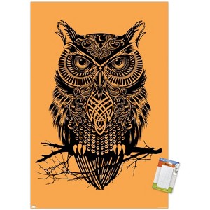 Trends International Rachel Caldwell - Warrior Owl On Orange Unframed Wall Poster Prints - 1 of 4