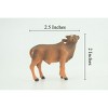Cow, Calf, Baby, Brown, Hand Painted, Museum Quality, Hard Rubber, Realistic Animal, Model, Toy, Kids, Educational, Gift, 2 1/2 Inches.  CH1030 BB218 - 3 of 4