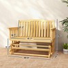 Aghana Digitals Natural Fir Wood 2-Person Outdoor Glider Bench with Smooth Quiet Rocking, Wide Seat - 2 of 4