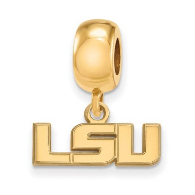 Black Bow Jewelry 14k Yellow Gold Plated Sterling Silver Louisiana State Fighting Tigers NCAA Bead Charm