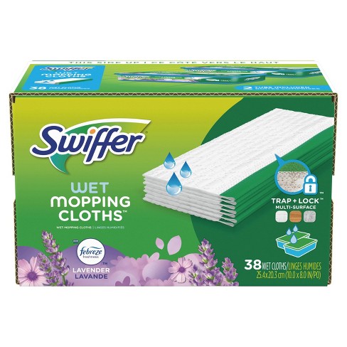 Swiffer Sweeper Wet Mopping Pad Refills - 12 Count, Febreze Lavender Vanilla Scent, Safe For Finished Floors