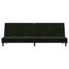 vidaXL 2-Seater Velvet Sofa Bed - Convertible Sleeper Loveseat in Dark Green, Multi-Purpose with Sturdy Wood Frame, for Home/Office - 4 of 4