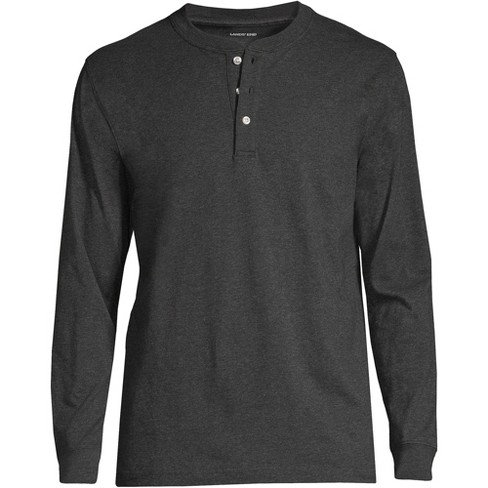 Lands' End Men's Super-t Long Sleeve Henley Shirt - Medium - Dark ...