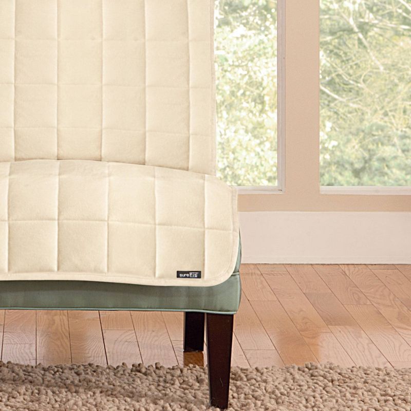 Antimicrobial Quilted Armless Chair Furniture Protector - Sure Fit, 4 of 5