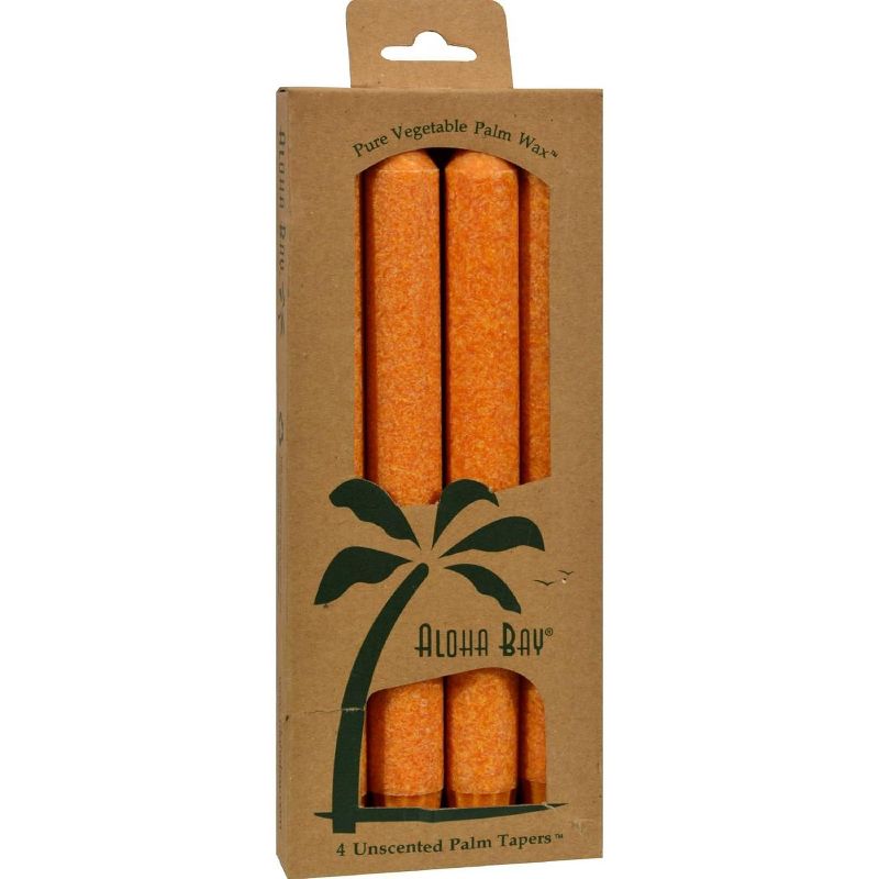 Aloha Bay Orange Unscented Palm Taper Candles - 4 ct, 1 of 3
