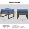 Buenhomino Patio Ottomans Set of 2, Outdoor Wicker Footrest with Thickened Cushions, Multipurpose Metal Patio Furniture for Backyard and Deck Use - 3 of 4