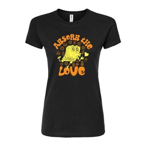 Women's - SpongeBob SquarePants - Absorb The Love Juniors Fitted Graphic T-Shirt - 1 of 4