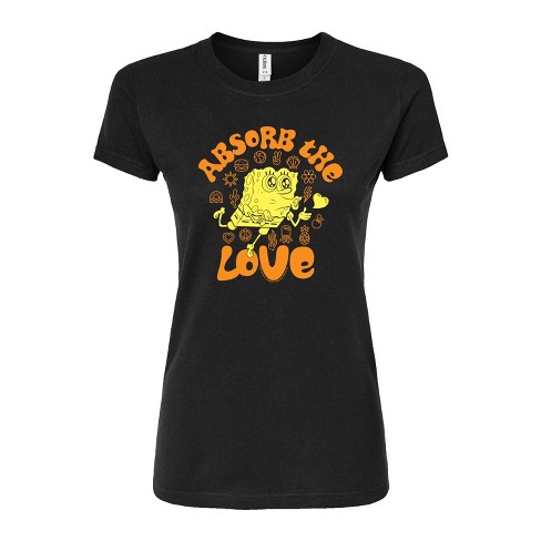 Women's - SpongeBob SquarePants - Absorb The Love Juniors Fitted Graphic T-Shirt - image 1 of 4