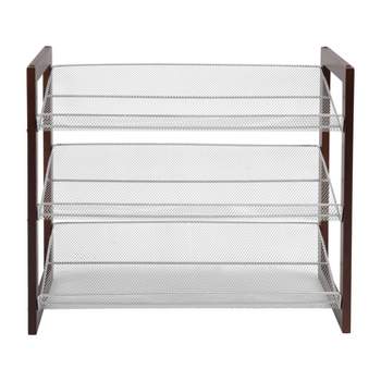 Organize It All 3 Tier Mesh Shelf Stackable Shoe Rack