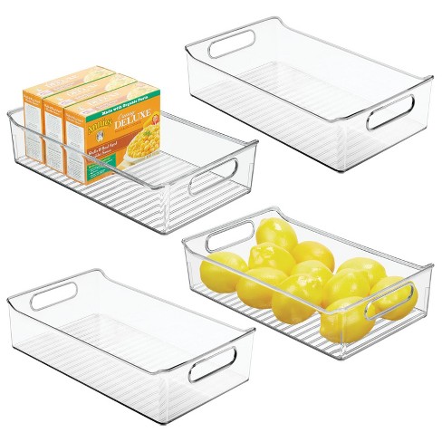 MDesign Plastic Stackable Kitchen Pantry Food Storage Bin and Lid - 2 Pack
