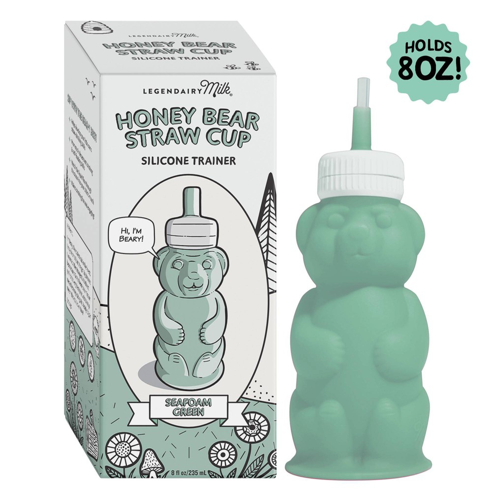 Photos - Glass Legendairy Milk Silicone Honey Bear Bottle - Seafoam - 8 fl oz