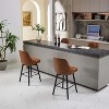 Swivel Bar Stools Set of 2, 30" Height Upholstered Barstools with Sturdy Metal Base and Comfortable Seat, Counter Height Bar Stools with Back - 3 of 4