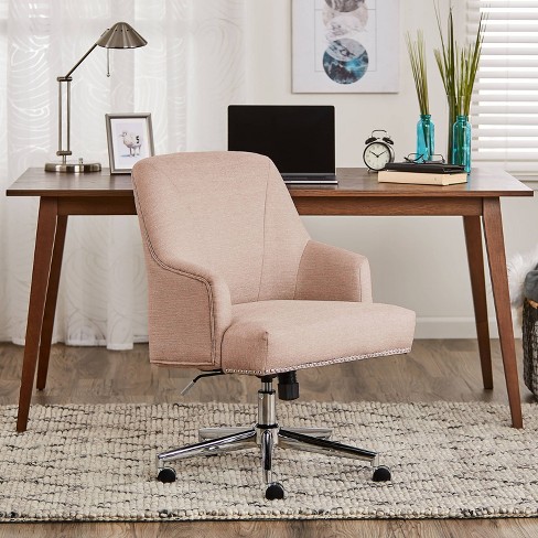 Serta Ashland Upholstered Office Chair, Blush Pink