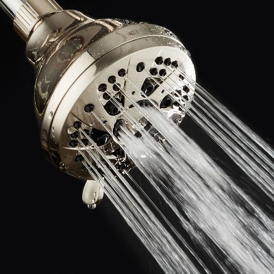 Brushed Nickel 6-Setting High Pressure Wall Mounted Shower Head