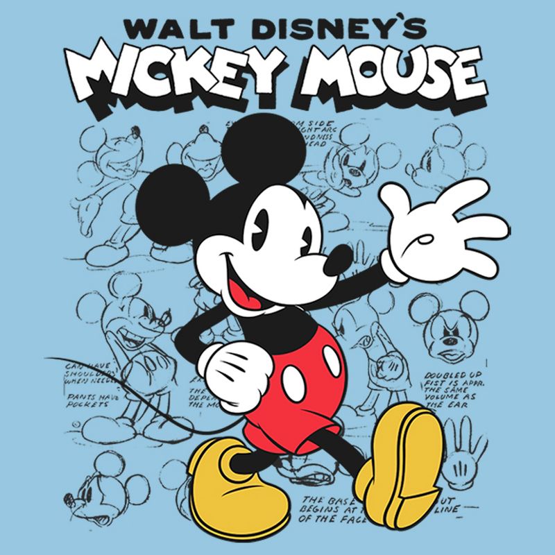 Boy's Disney Mickey Mouse Retro Sketchbook T-Shirt, 2 of 5