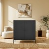 Steel Double-Door Metal Sideboard Buffet Cabinet, Modern Minimalist Style, Combining Storage and Decorative Functions, Suitable for Kitchen - 2 of 4