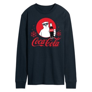 Men's - Coca-Cola - Polar Bear Circle With Snowflakes Long Sleeve Graphic T-Shirt - 1 of 4