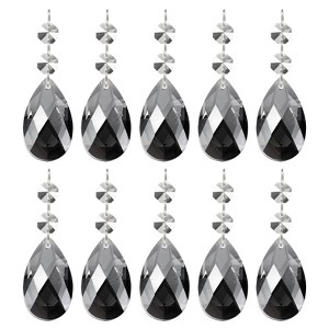 Unique Bargains Hanging Ornament DIY Craft Teardrop Crystal Chandelier Pendant Beads 3.35" x 1.5" 10 Pcs - 1 of 4