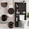 Over The Toilet Storage Cabinet with Barn Door, Home Space-Saving Toilet Rack - 3 of 4