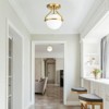 PAKOKULA Modern 1-Light Gold Semi-Flush Mount Ceiling Light Fixture with Globe Frosted Glass Shade - 4 of 4