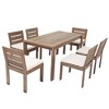 7-Piece Outdoor Patio Acacia Wood Dining Set with Rectangular Table and 6 Cushioned Chairs - 4 of 4