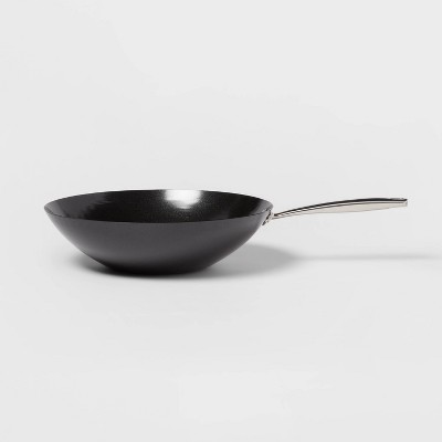 Oster Bressler 13.5 in. Nonstick Carbon Steel Wok in Black with Wooden  Handle 985120349M - The Home Depot