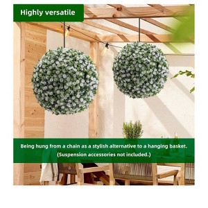 Artificial Topiary Balls - Set of 2 Red Rose Decor with Hanging Chains and Zip Tiles - Indoor/Outdoor Use - 1 of 4