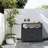 Rattan Storage Cabinet, Outdoor Cabinet for Patio Outdoor Bar Cart with Adjustable Shelves, Patio Storage Box Organizer for Poolside, Patio, Backyard - 3 of 4