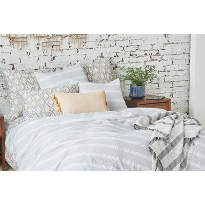 Mason Light Gray Cotton Full/Queen Bedspread Cover