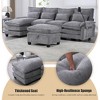 MOONMISS 106" U Shape 4 Seat Chenille U-Shaped Sleeper Sofa with Chaise Lounge, Ottoman & Pillows for Living Room - 2 of 4