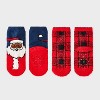 Toddler 2pk Cozy Christmas Santa Socks - Wondershop™ Navy Blue/Red 2T-3T - 2 of 3