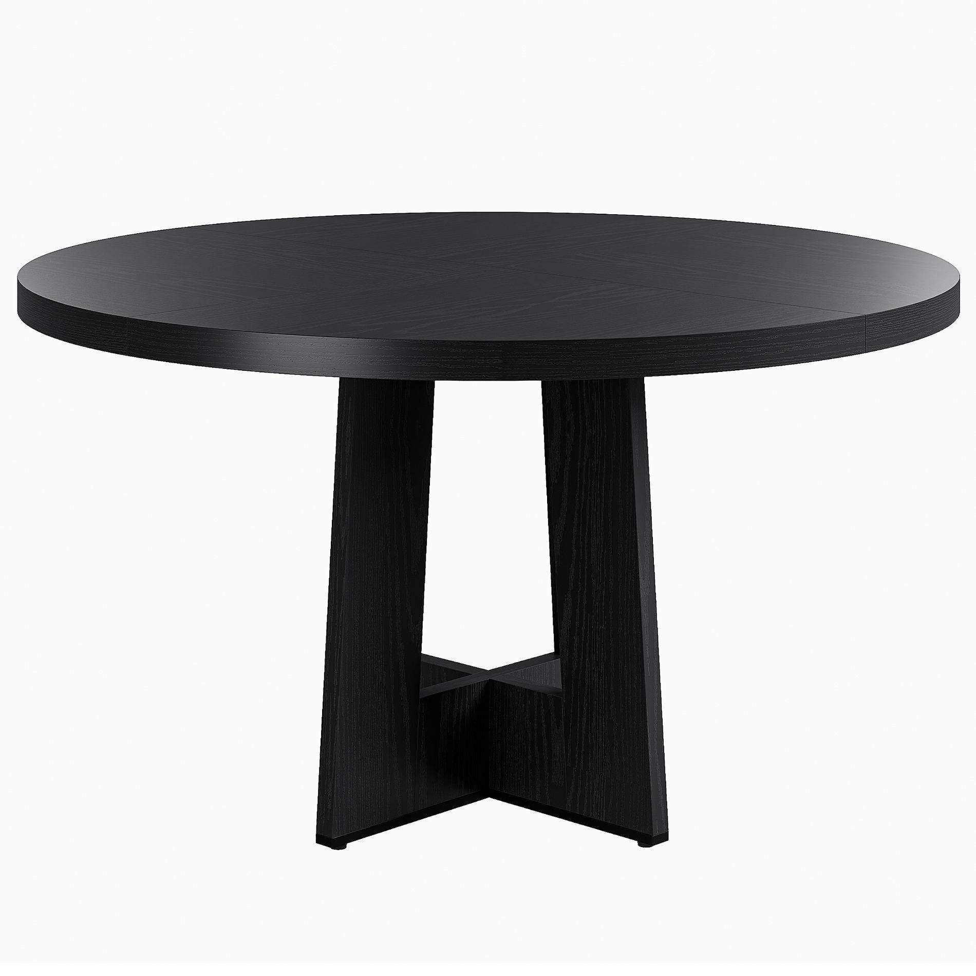 Modern 7-Leg Round Dining Table, 47 Inch Sturdy Kitchen Table for Breakfast Nook, Apartment, or Home Office, Seats 4-6,Black
