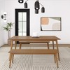 Plank+Beam 72" Mid-century Modern Solid Wood Dining Table Set with 2 Benches - 2 of 4